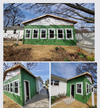 Three views of the outside of a house that ATM Contracting was remodeling.