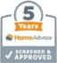 Home Advisor 5 Years Screened and Approved Logo