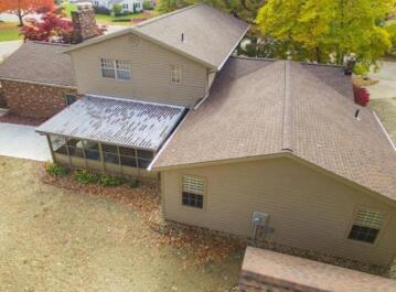 Aerial view of a roof  that ATM Contracting replaced.